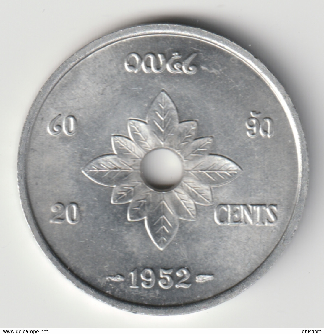 LAOS 1952: 20 Cents, KM 5 - Laos