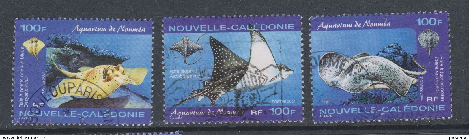Yvert 914 / 916 Aquarium De Nouméa Poissons Raies - Gebruikt