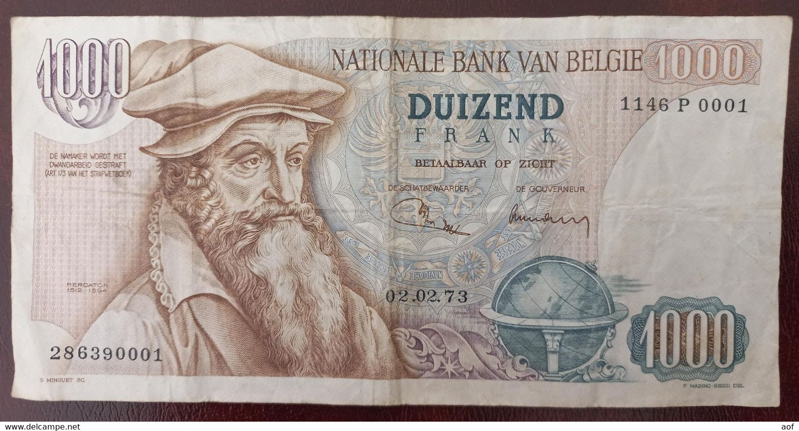 1000F Mercator 1973 - 1000 Francs