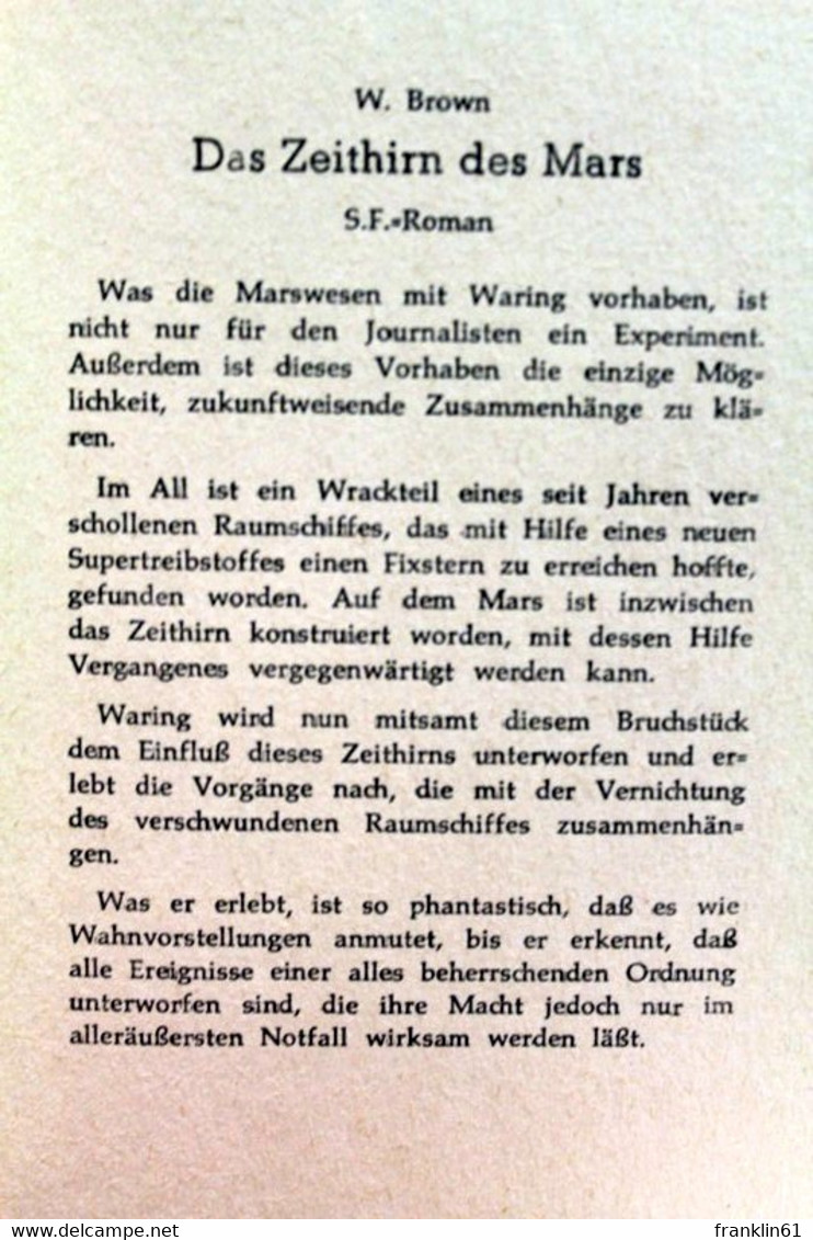 Das Zeithirn Des Mars , S.F.- Roman - Ciencia Ficción