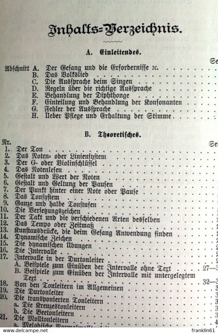 Der Sängerin Lustgarten Die Vollständige Gesangschule. - Schulbücher