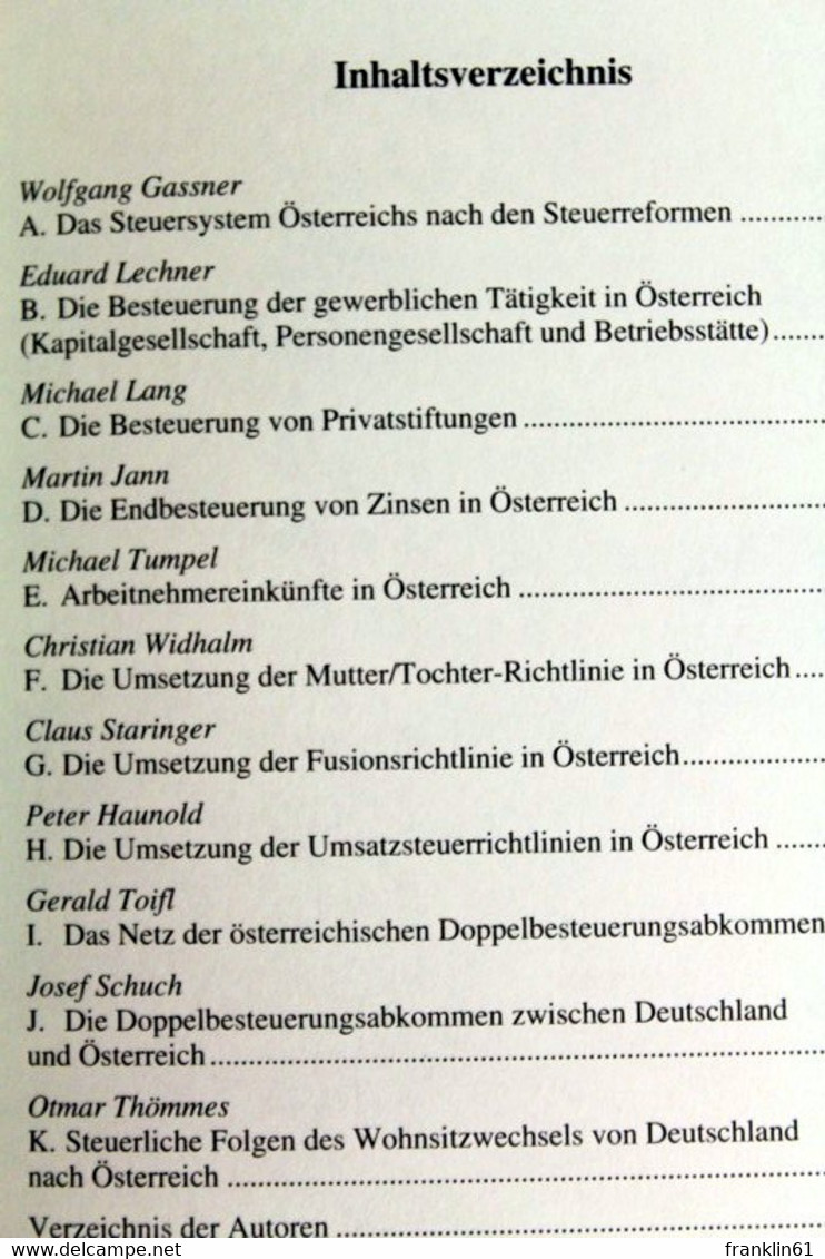 Österreich. Der Steuerrechtliche EU-Nachbar. - Lessico