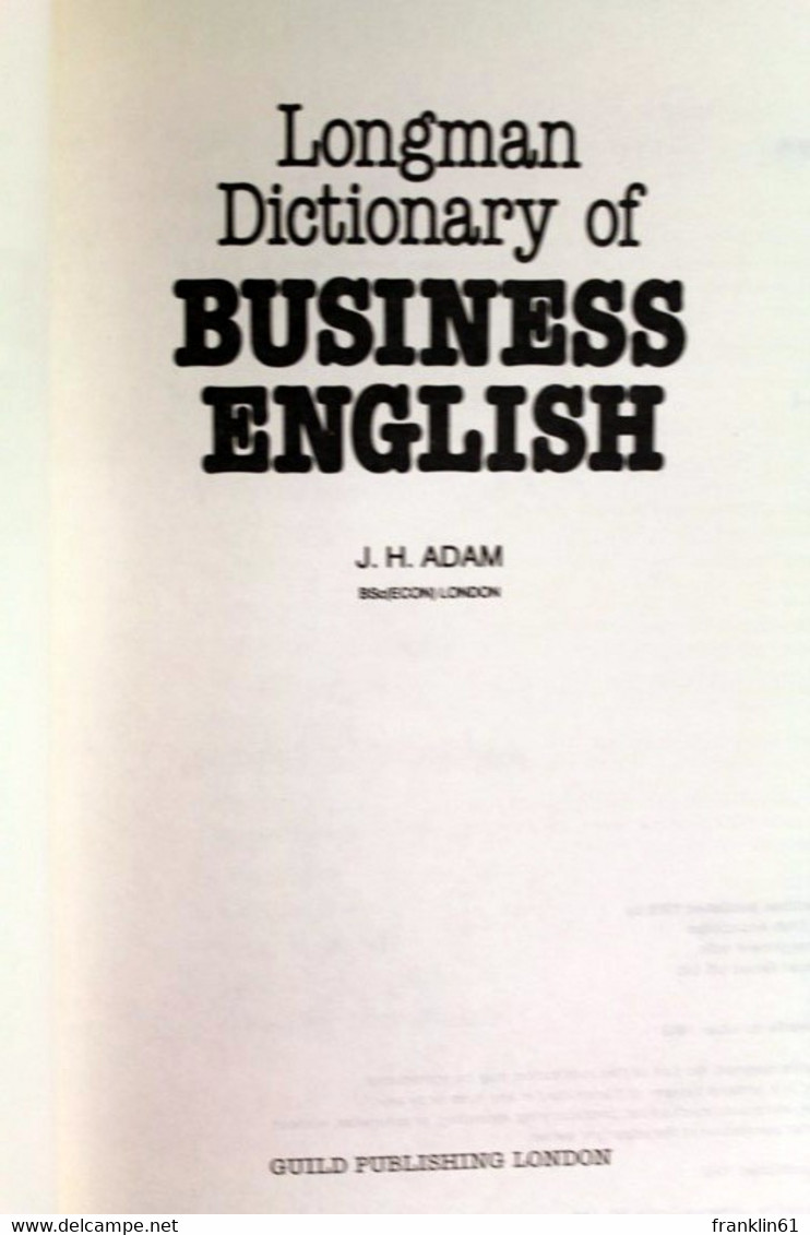 Longman Dictionary Of Business English - Glossaries