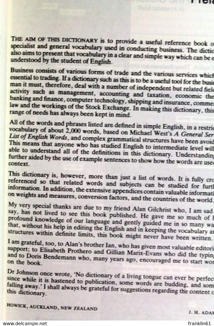 Longman Dictionary Of Business English - Lessico