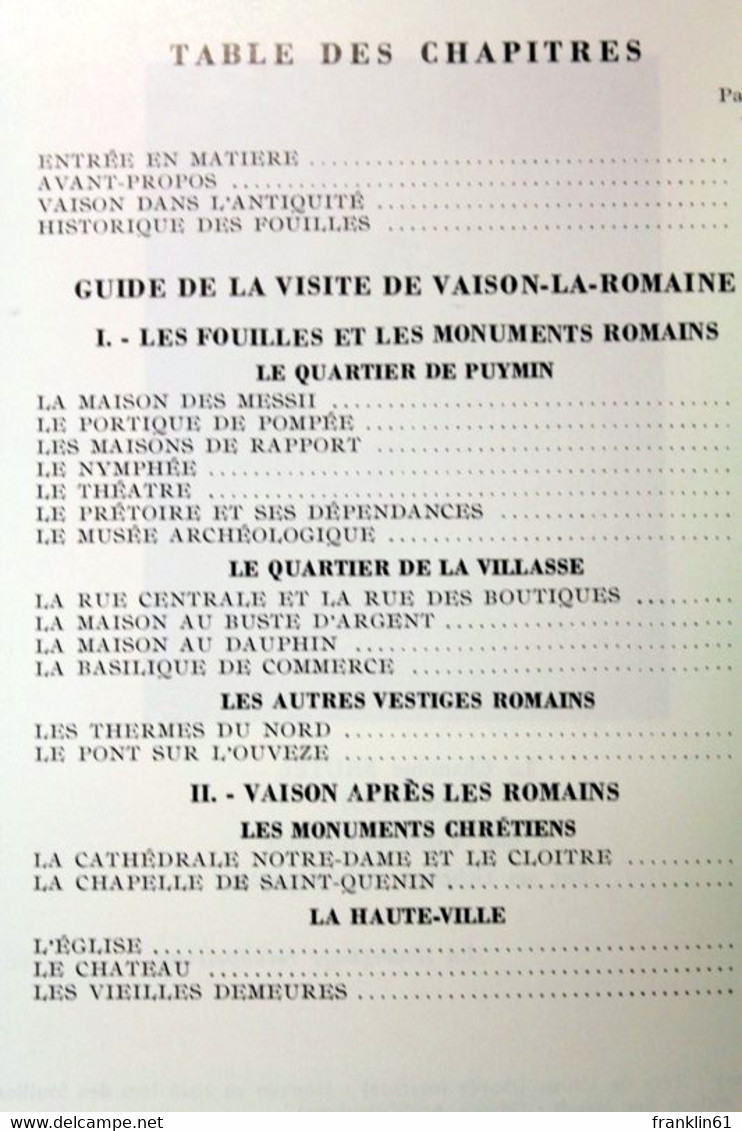 Guide Archeologique De Vaison-La-Romaine , Text In Französisch, Englisch, Deutsch - Archäologie