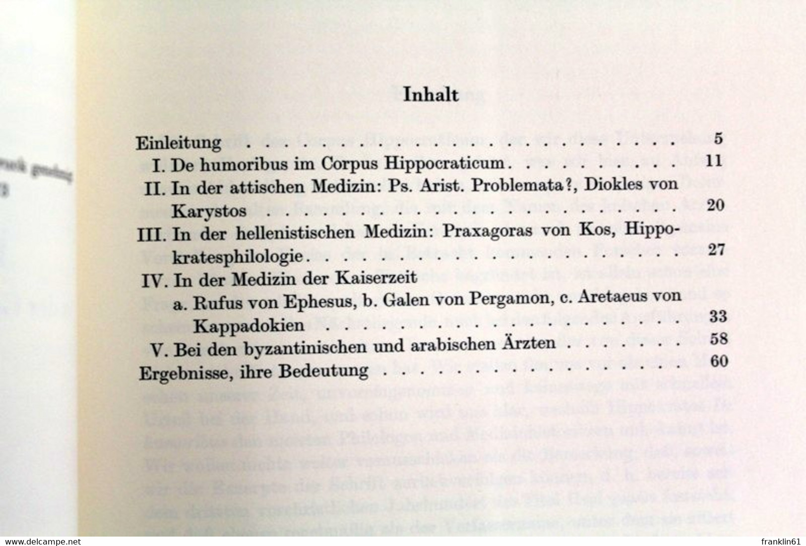 Hippokrates' De Humoribus In Der Geschichte Der Griechischen Medizin - Gezondheid & Medicijnen