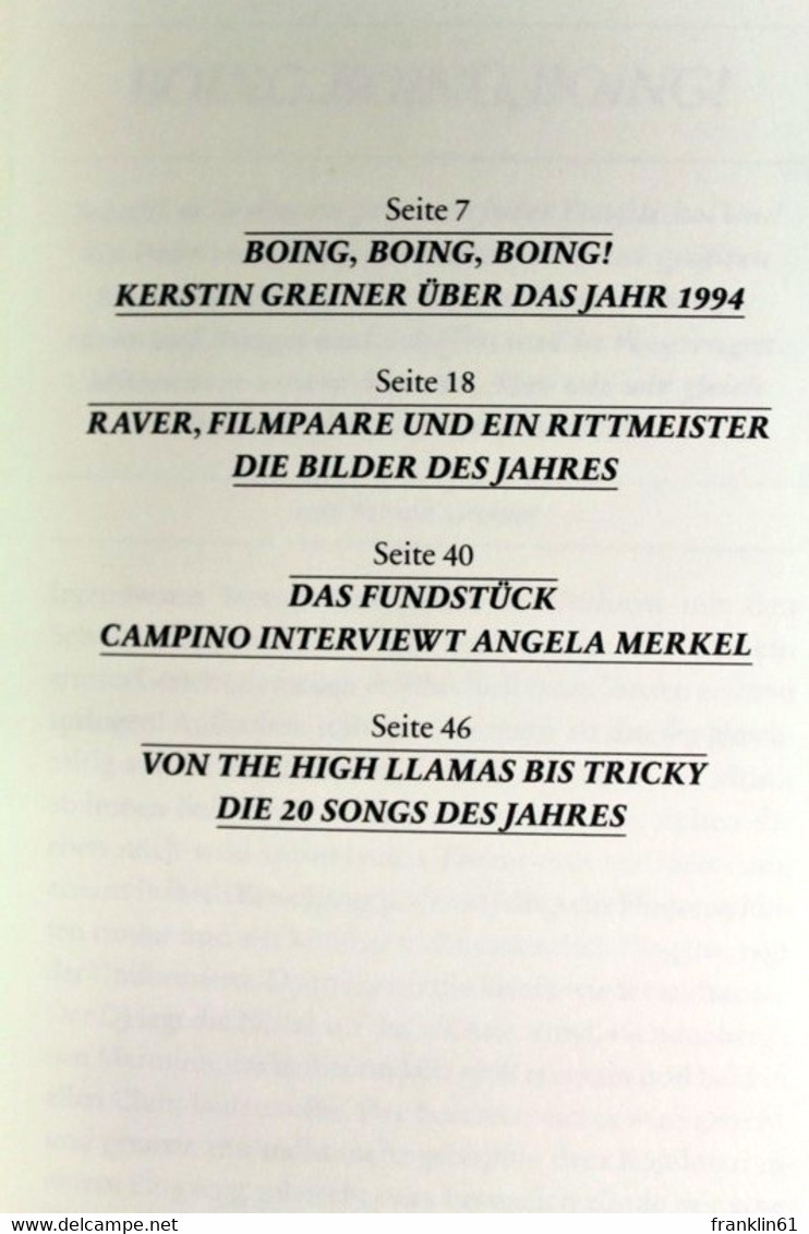EIN JAHR UNS SEINE 20 SONGS , 1994, Mit Musik-CD - Musik