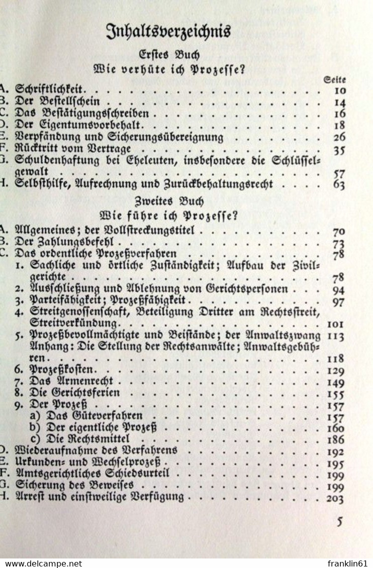 Prozeßführung Und Prozeßverhütung - Diritto