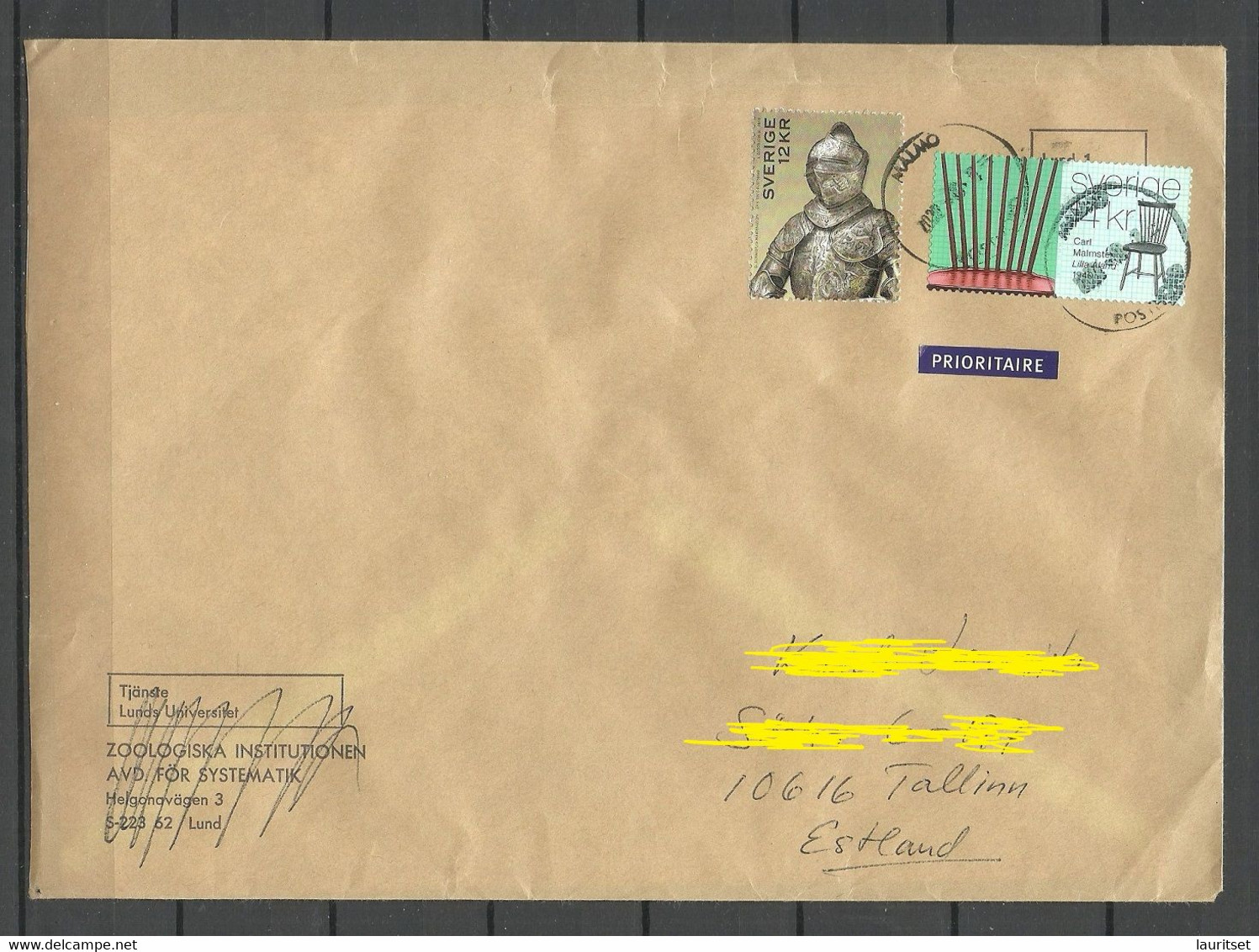 SCHWEDEN Sweden 2022 Air Mail Cover To Estonia - Storia Postale