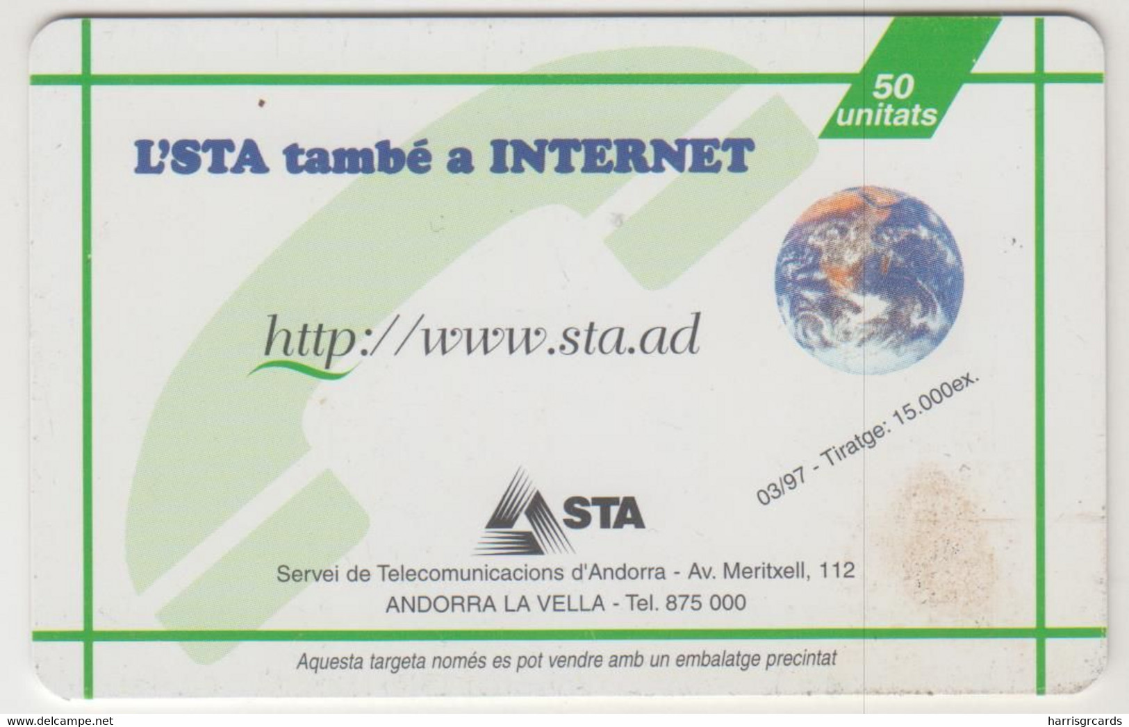 ANDORRA - Internet, Tirage.15.000, 03/97, Used - Andorre