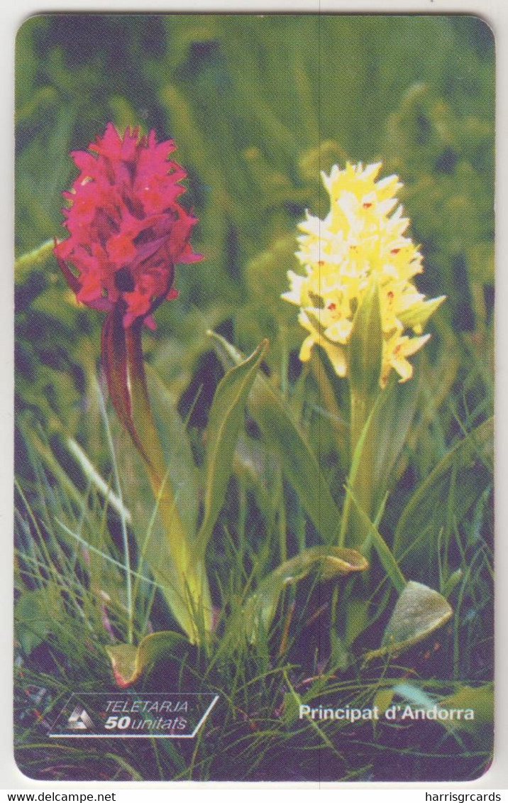 ANDORRA - Orchid Flower, Tirage.20.000, 09/01, 50 U, Used - Andorre