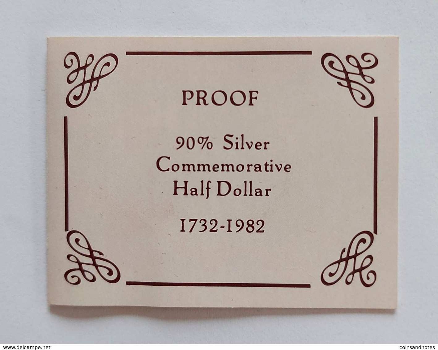 USA 1982 - G.Washington Silver Proof Half Dollar - In Box - COA - Sammlungen