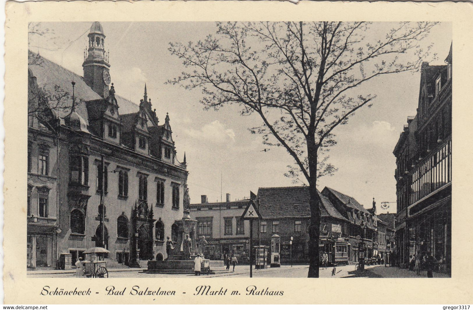 B8680) SCHÖNEBECK - Bad Salzelmen - MARKT Mit RATHAUS - Straßenbahn Tramway 27.7.1937 - Schönebeck (Elbe)