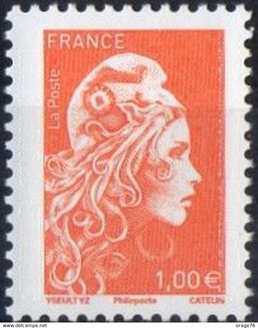 1 MARIANNE "L'ENGAGÉE"  TYPE 2  1.00€ ORANGE NOUVEAUTÉ 2021 AVEC "PHILAPOSTE" GOMMÉE - Unused Stamps