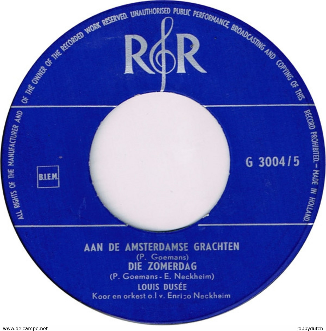 * 7" EP * LOUIS DUSÉE - AAN DE AMSTERDAMSE GRACHTEN (Holland - Autres - Musique Néerlandaise