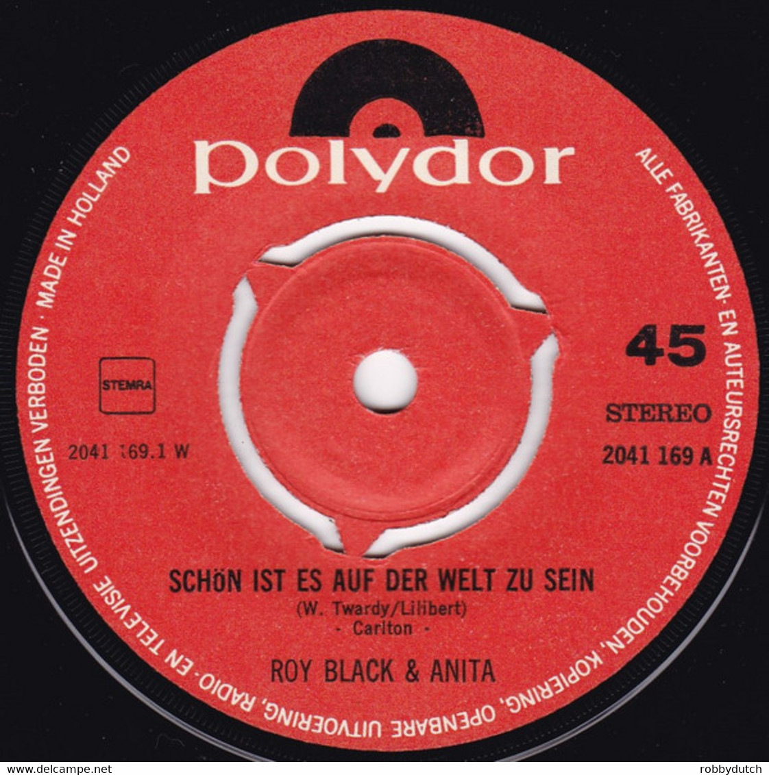 * 7" *  ROY BLACK & ANITA - SCHÖN IST ES AUF DER WELT ZU SEIN (Holland 1971) - Otros - Canción Alemana