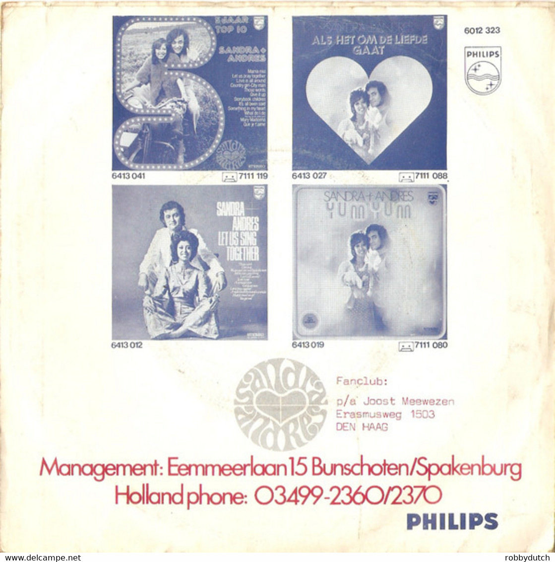 * 7" *  SANDRA & ANDRES - AIME-MOI (Holland 1973) - Autres - Musique Néerlandaise