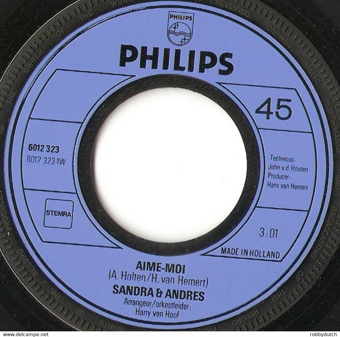 * 7" *  SANDRA & ANDRES - AIME-MOI (Holland 1973) - Other - Dutch Music