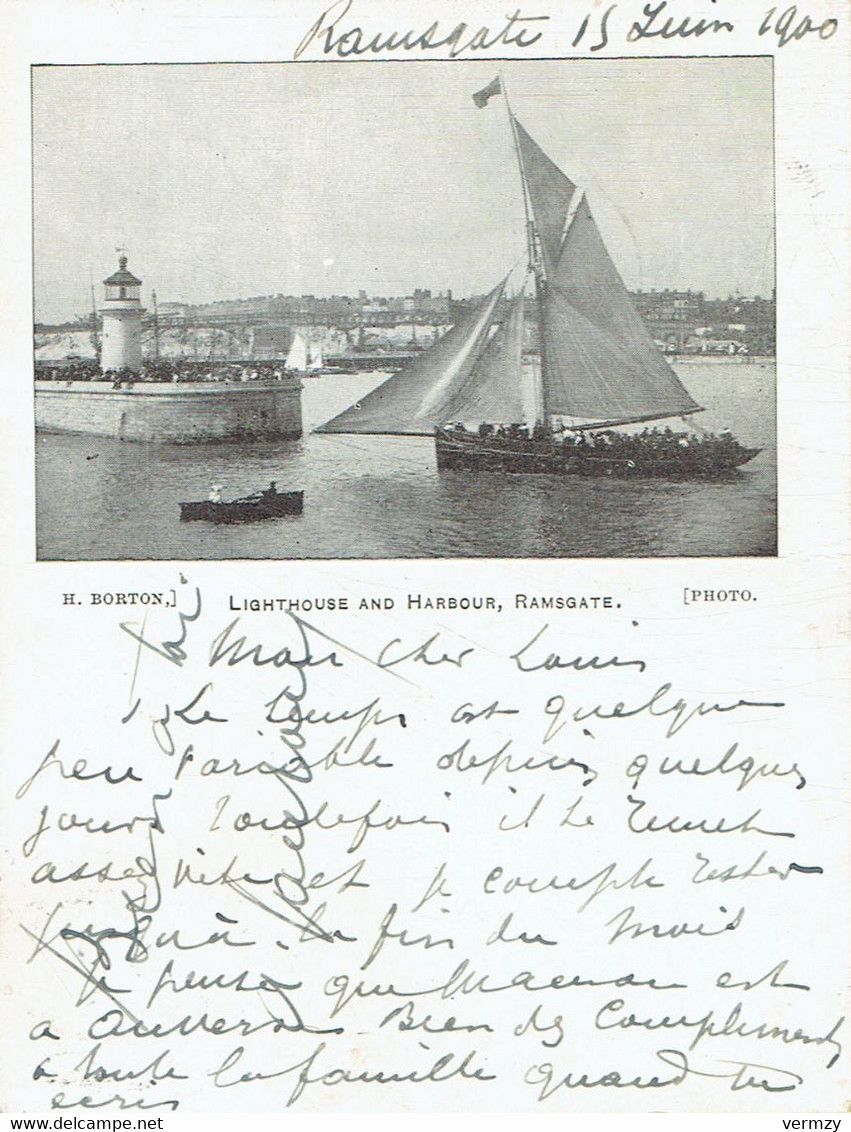 CPA RAMSGATE : Lighthouse And Harbour - 11,5 X 9 Cm - Ramsgate