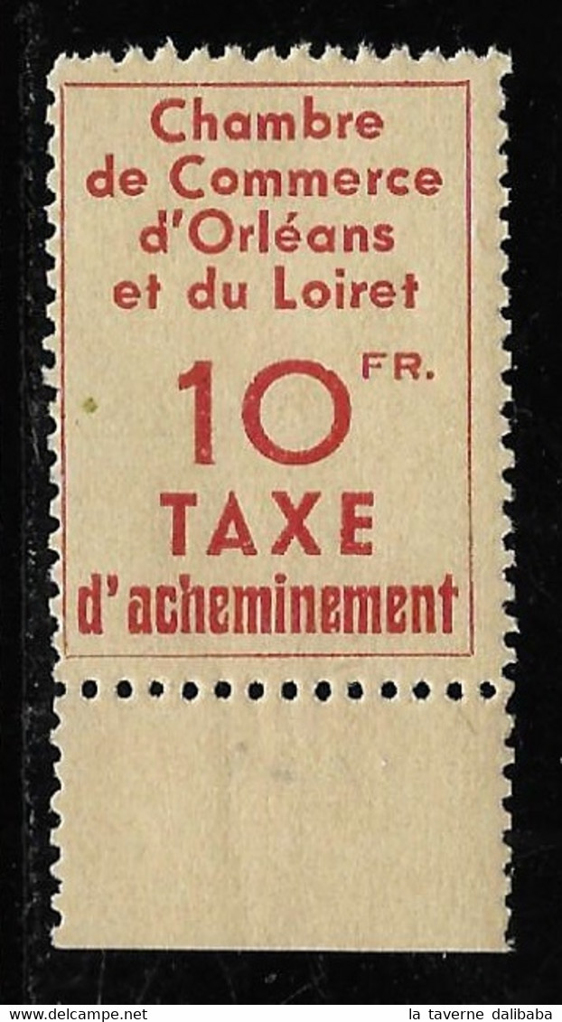 TIMBRES DE GREVE N° 3 10 F. ROUGE-BRIQUE SUR JAUNE NEUF ** SIGNE TTB COTE 400 € - Sellos