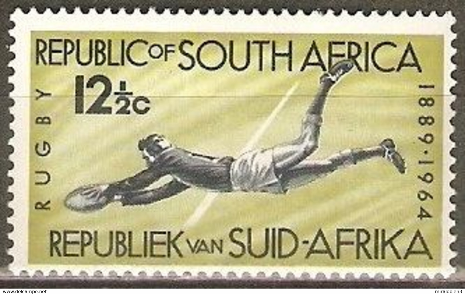 AFRICA DEL SUR YVERT NUM. 279 * NUEVO CON FIJASELLOS RUGBY - Unused Stamps