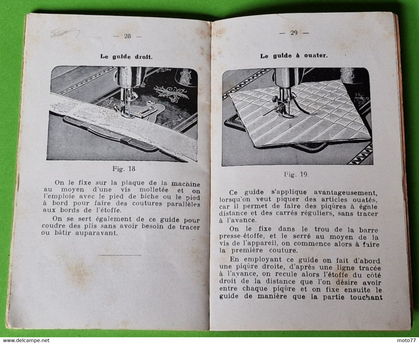 ancien LIVRET Instructions MODE D'EMPLOI - MACHINE à COUDRE - Reims - Vers 1928 -Environ 8.5x14 cm 32 pages