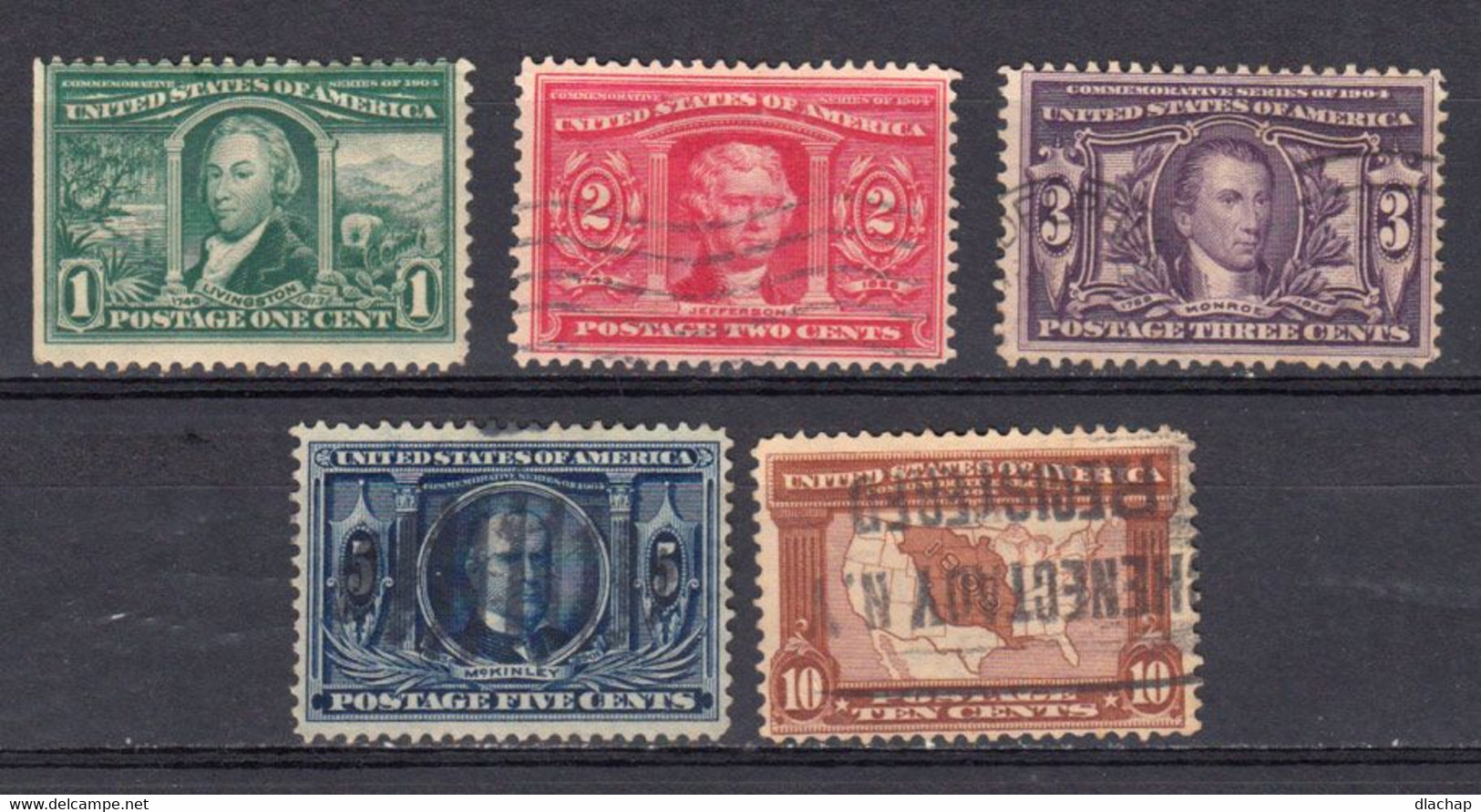 Etats Unis 1903 Yvert 159 * Neuf Avec Charniere Et 160 /163 Obliteres. Centenaire De L'achat De La Louisiane à La France - Altri & Non Classificati