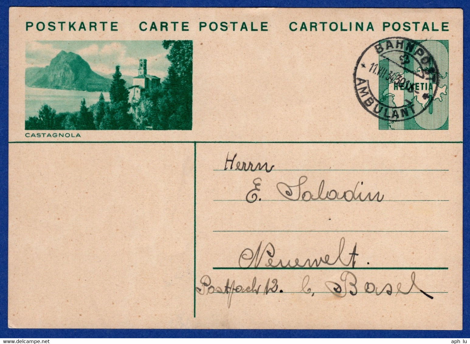 "BAHNPOST/AMBULANT" Auf BPK "Castagnola" (ac6469) - Railway