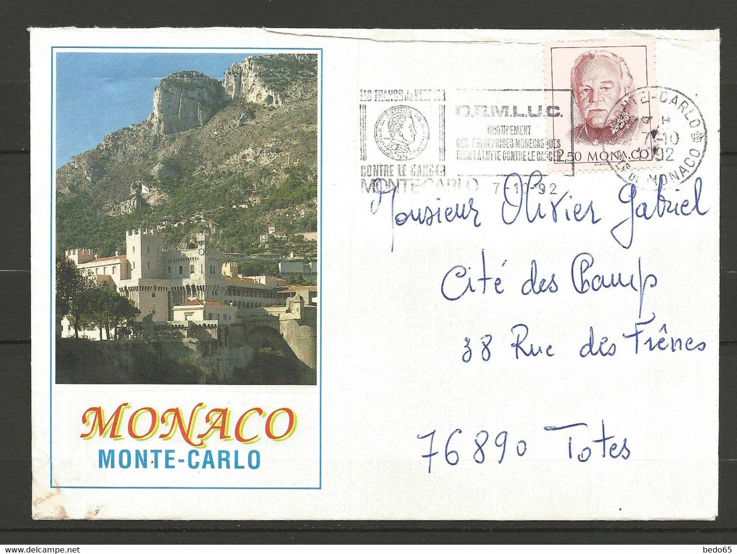 Enveloppe  De MONACO - Cartas & Documentos