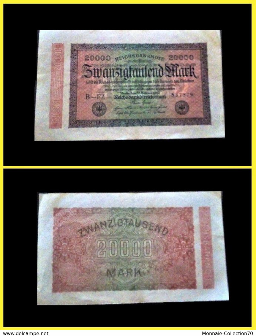 20 000  Mark -  20 Février 1923  - Allemagne - Etat :  Superbe  - Cote De Ce Billet  (40 €) - 20000 Mark