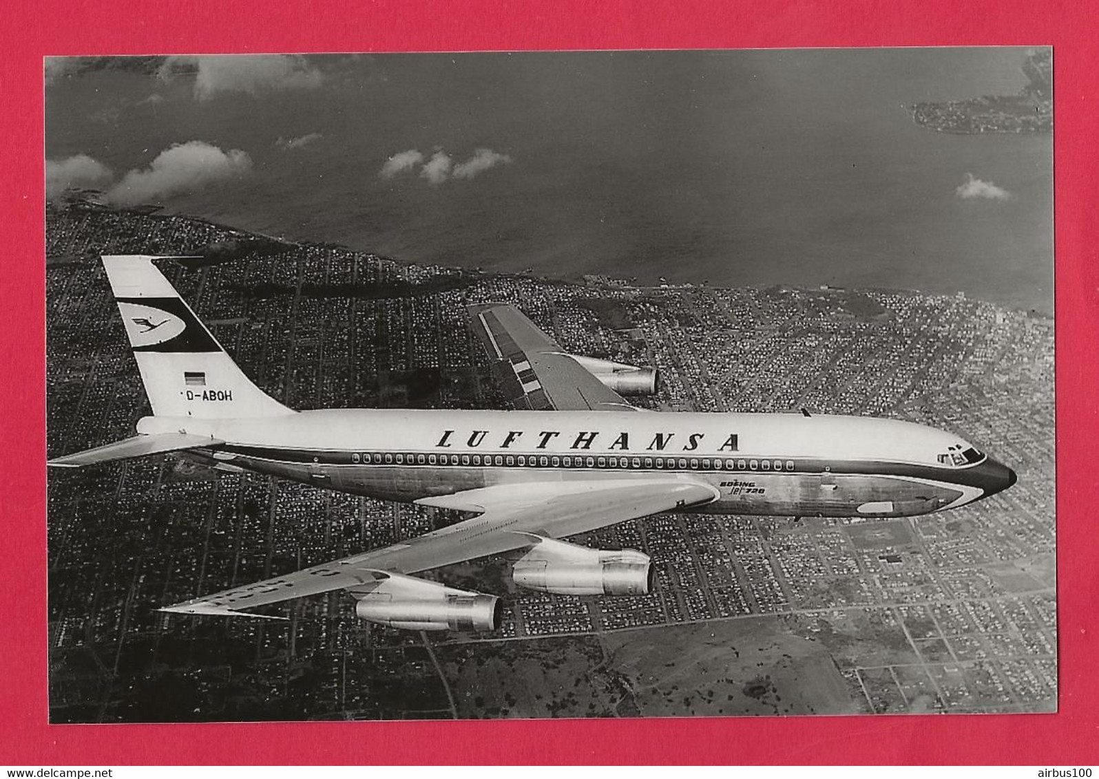 BELLE PHOTO REPRODUCTION AVION PLANE FLUGZEUG - BOEING 720 LUFTHANSA IMMATRICULÉ D-ABOH EN VOL - Luftfahrt