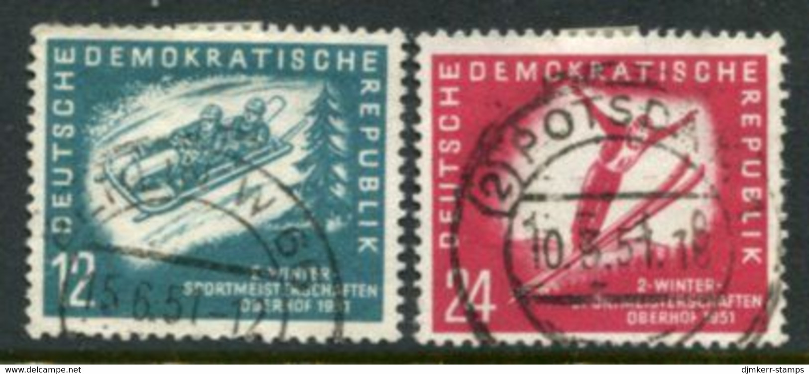 DDR / E. GERMANY 1951 Winter Sports Used.  Michel  280-81 - Used Stamps