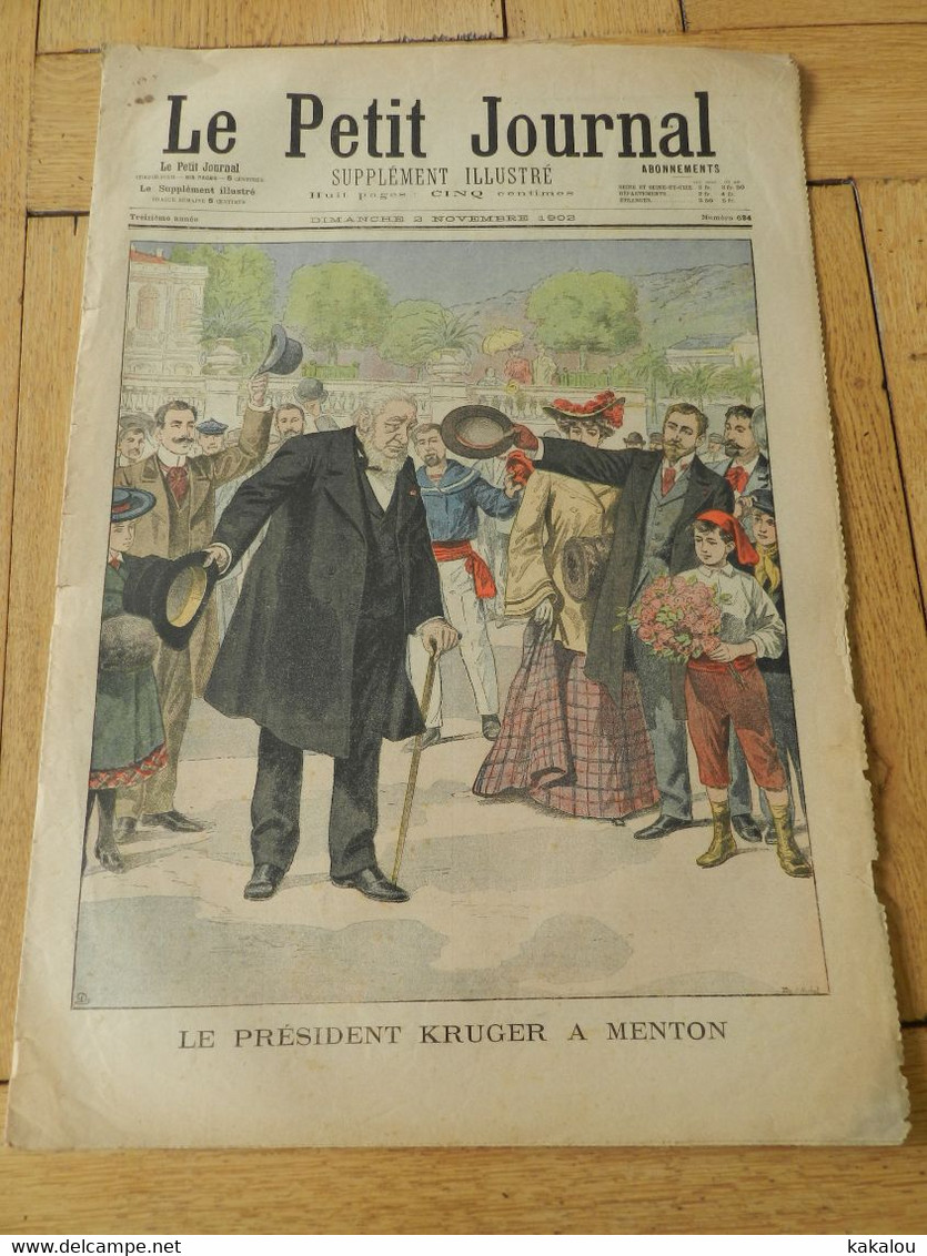 Le Petit Journal 1902 Le Président Kruger A Menton /a Saigon Gouverneur De L'indo-chine - 1900-1949