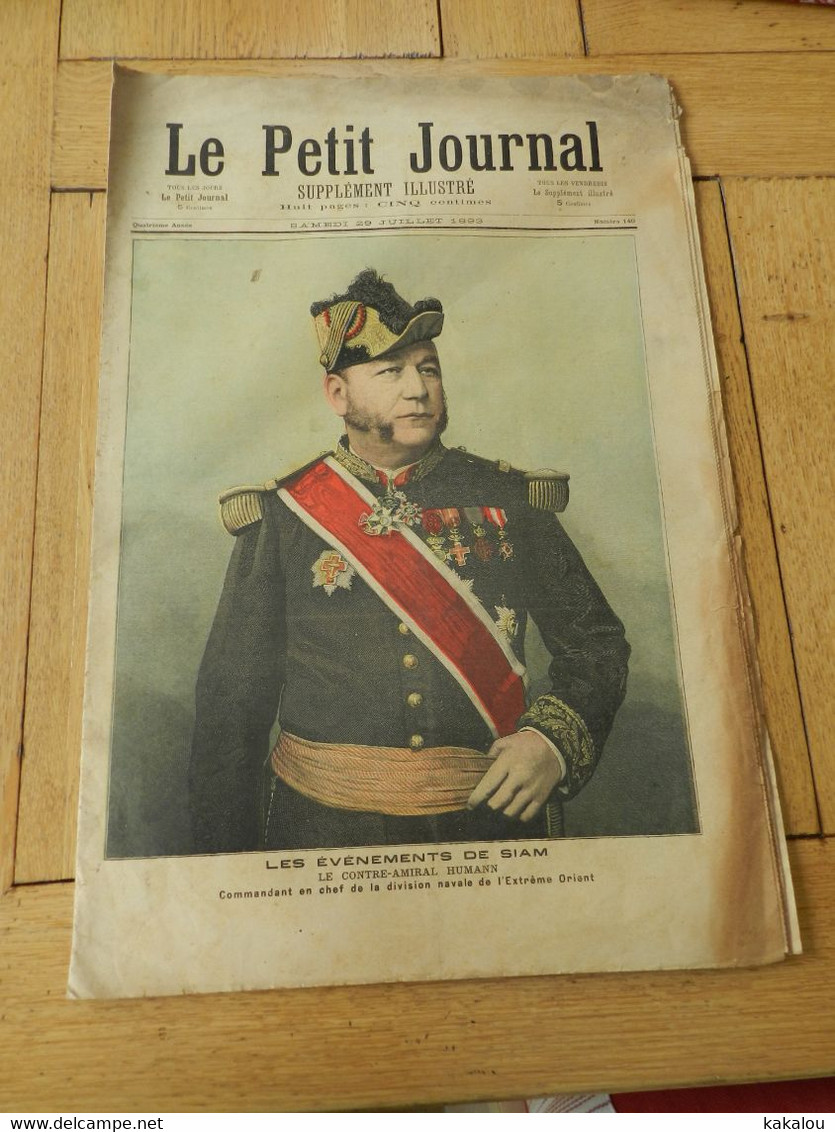 Le Petit Journal 1893 Les événement De SIAM / Armée Siamoise En Marche - 1900-1949