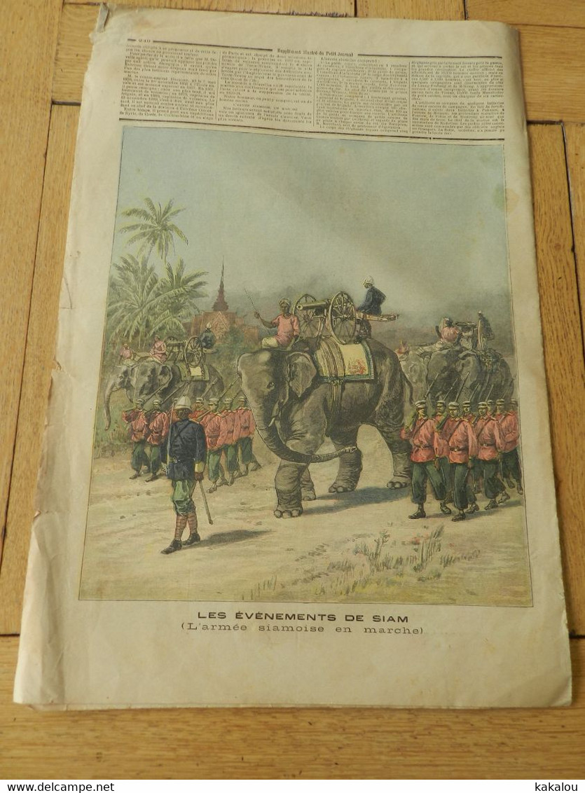 Le Petit Journal 1893 Les événement De SIAM / Armée Siamoise En Marche - 1900-1949