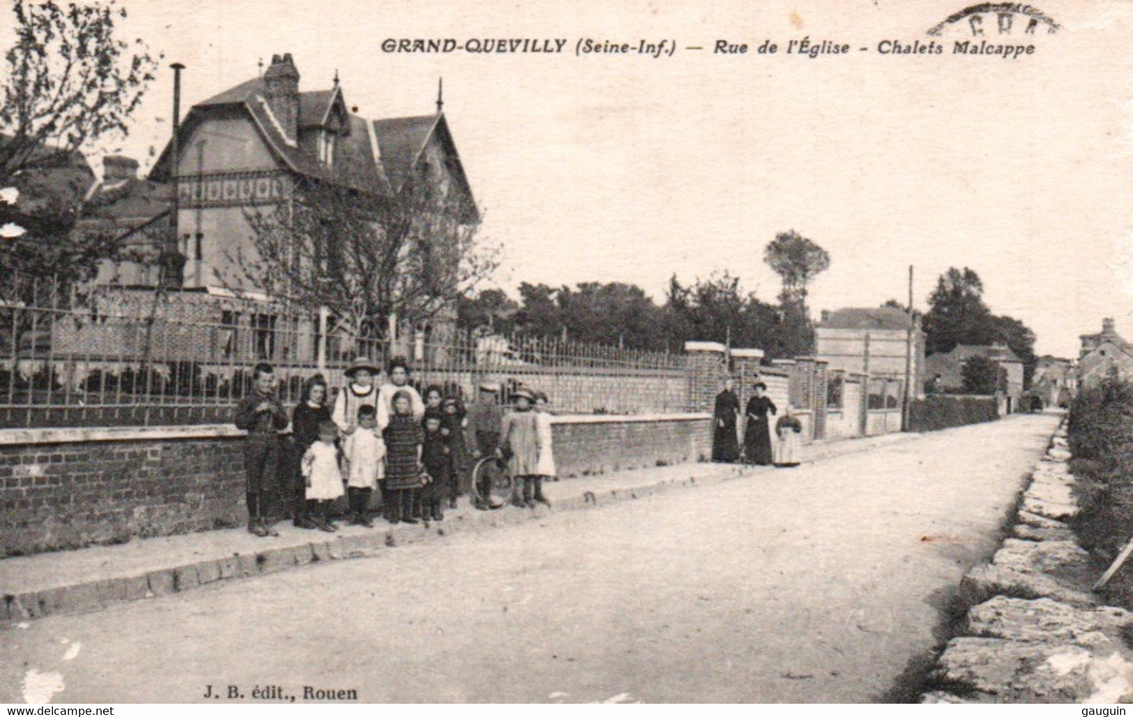 CPA - GRAND-QUEVILLY - Rue De L'église Chalets Malcappe ... Edition J.B. (traces) - Le Grand-Quevilly