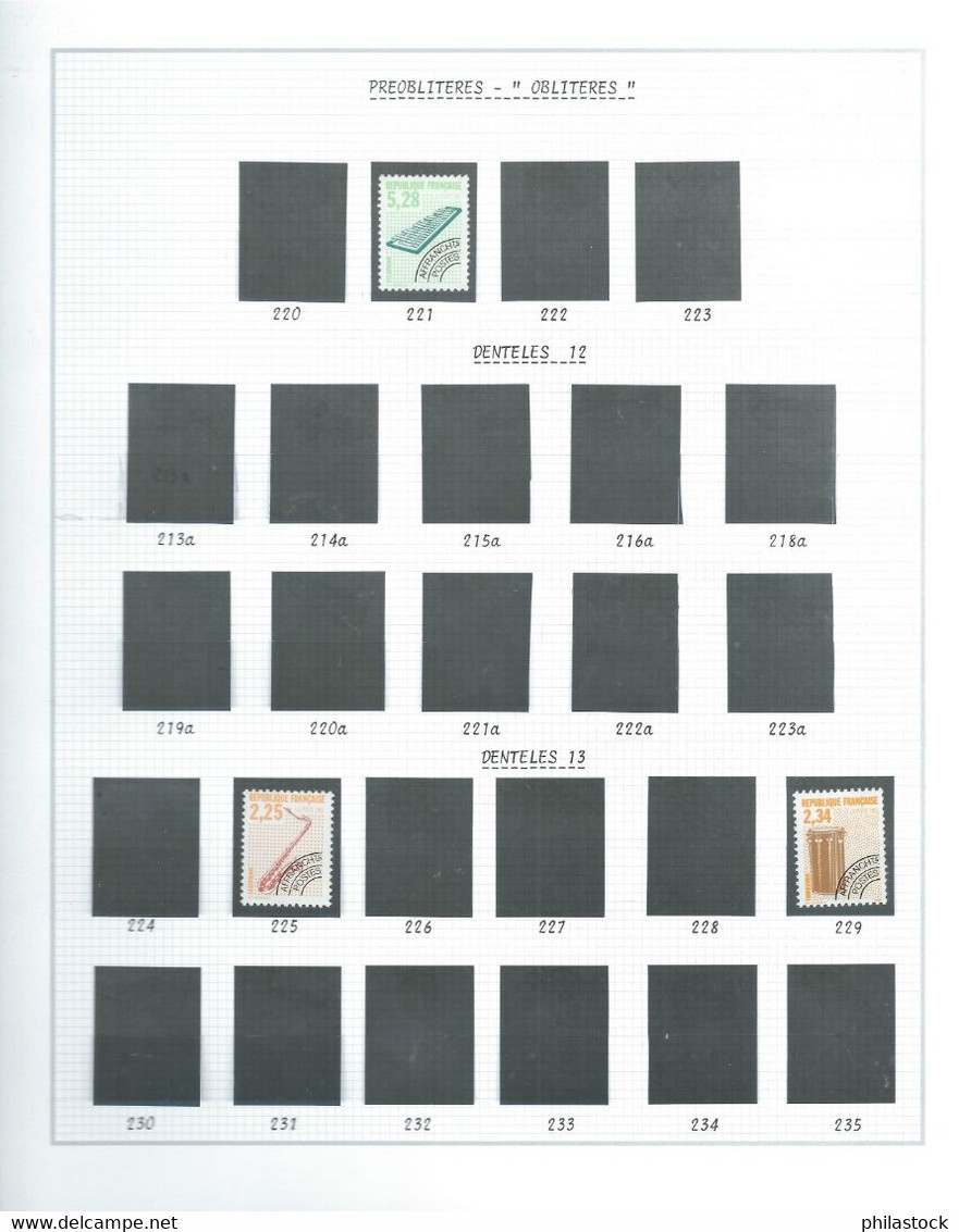 FRANCE Préo collection oblitérés entre N° 39 & 255  (68 défaut non compté)