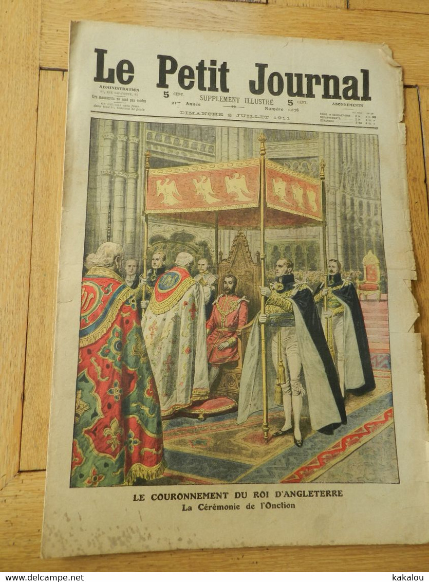 Le Petit Journal 1911 Le Couronnement Du Roi D'angleterre /un Drame Au Sommet D'un Clocher - 1900-1949