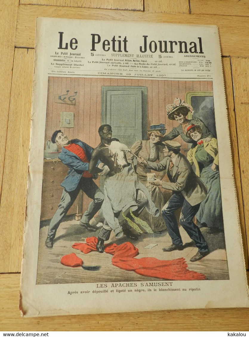 Le Petit Journal 1907 Les Apaches Ligote Un Nègre / Brigade Canine Rafle Au Bois De Boulogne - 1900-1949