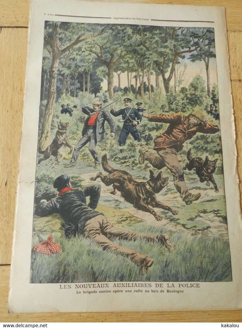 Le Petit Journal 1907 Les Apaches Ligote Un Nègre / Brigade Canine Rafle Au Bois De Boulogne - 1900-1949