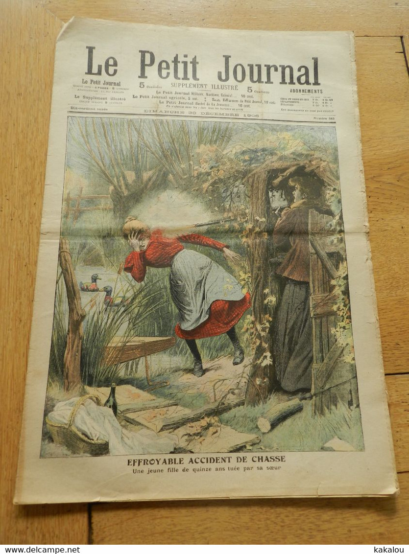 Le Petit Journal 1906 Accidents De Chasse /la Légende De Noel - 1900-1949
