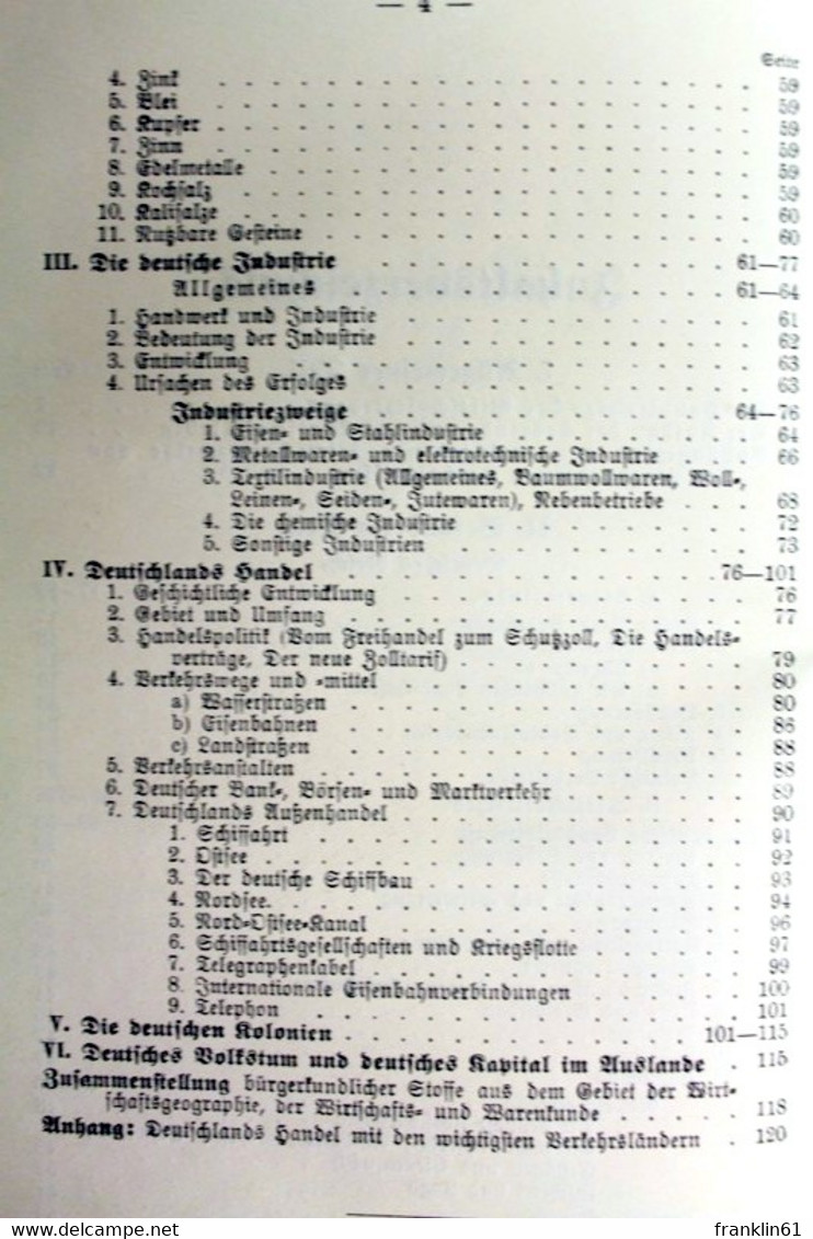 Kleine Wirtschafts-, Handels- Und Verkehrs-Geographie In Verbindung Mit Wirtschaftskunde. - School Books