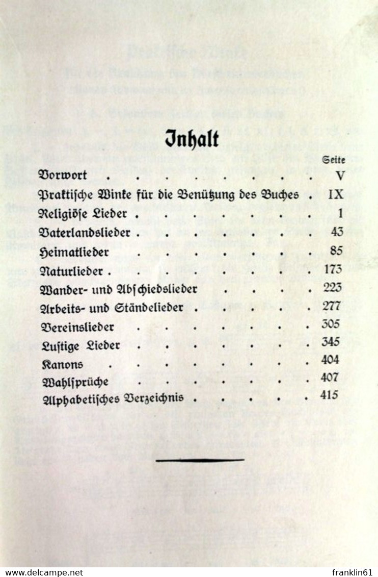 Burschen-Liederbuch - Musik