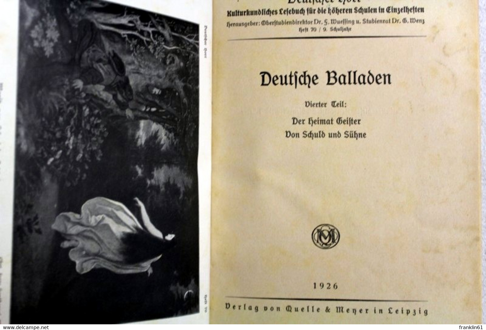 Deutsche Balladen. Vierter Teil. Der Heimat Geister. Von Schuld Und Sühne. - Libros De Enseñanza