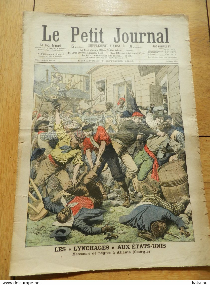 Le Petit Journal 1906 Massacre De Négres Atlanta états Unis /le Typhon De Hong Kong Naufrage De Sampans Chinois - 1900-1949