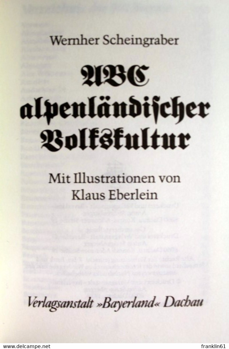 ABC Alpenländischer Volkskultur. - Glossaries