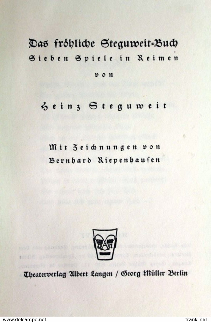 Das Fröhliche Steguweit-Buch. Sieben Spiele In Reimen. - Theater & Dans