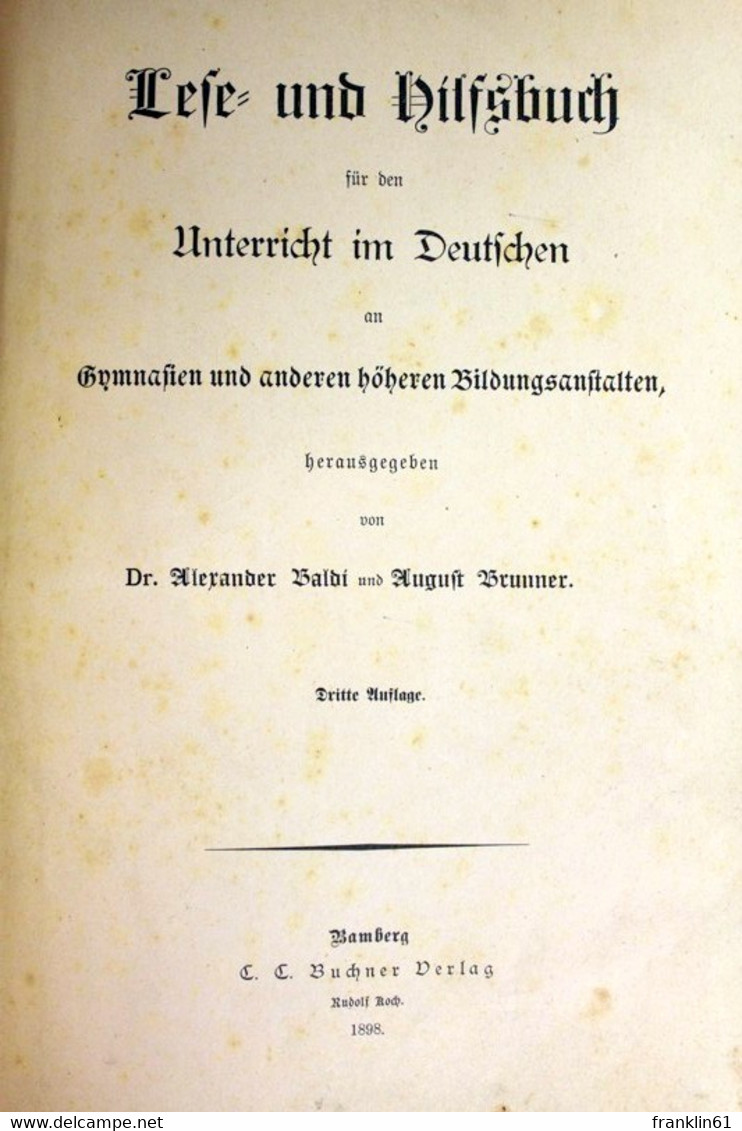 Lese- Und Hilfsbuch Für Den Unterricht Im Deutschen An - Livres Scolaires