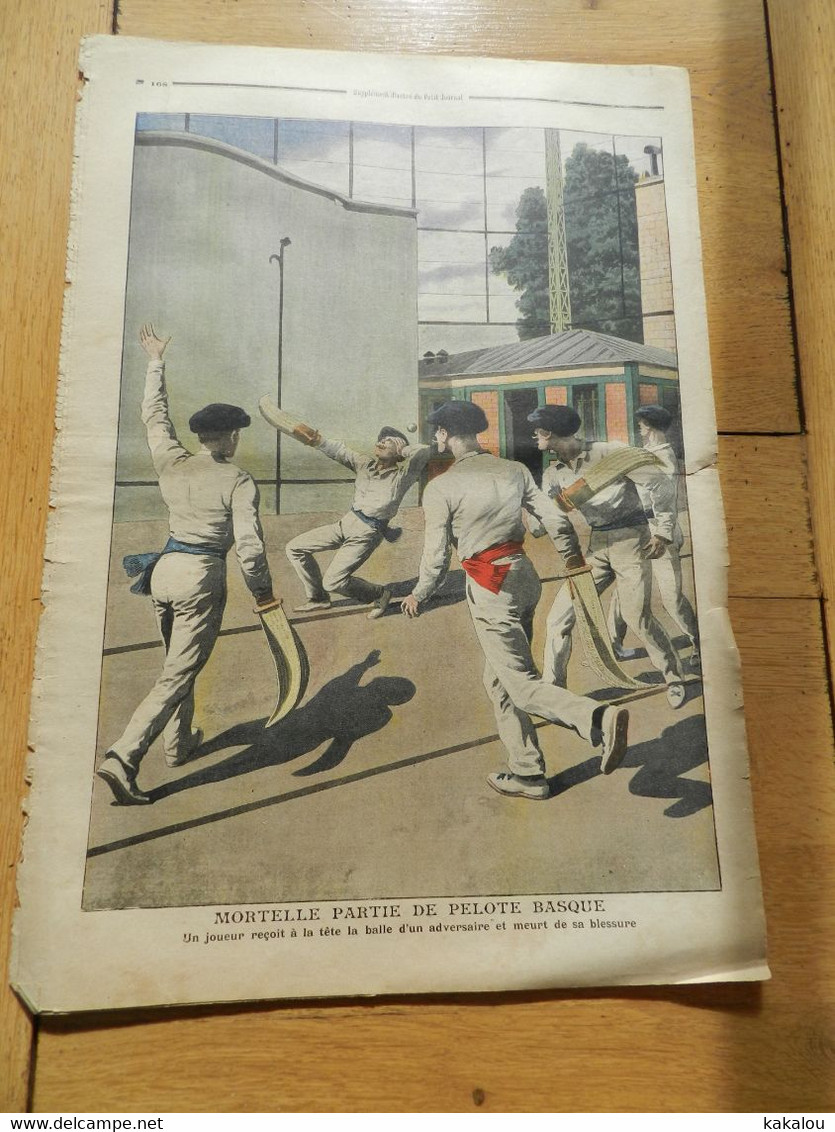 Le Petit Journal 1907 Les Apaches Pompiers /pelote Basque - 1900-1949