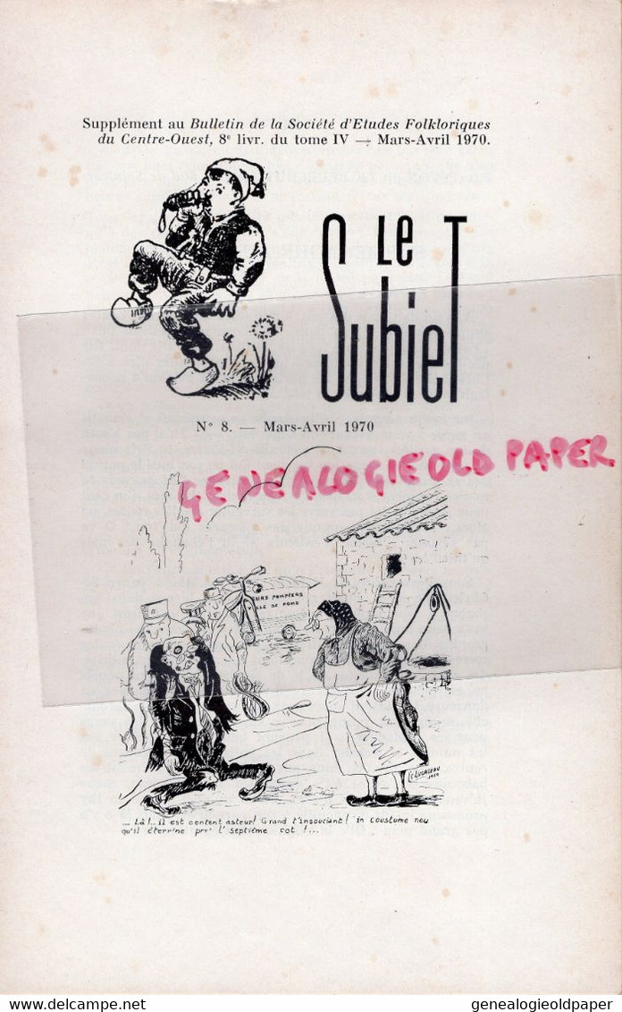 86-85-79-17-16-SOCIETE ETUDES FOLKLORIQUES CENTRE OUEST- MARS 1970-PAIN ANGOULEME-SIFFLETS JEUX ENFANT- REVUE SUBIET - Poitou-Charentes